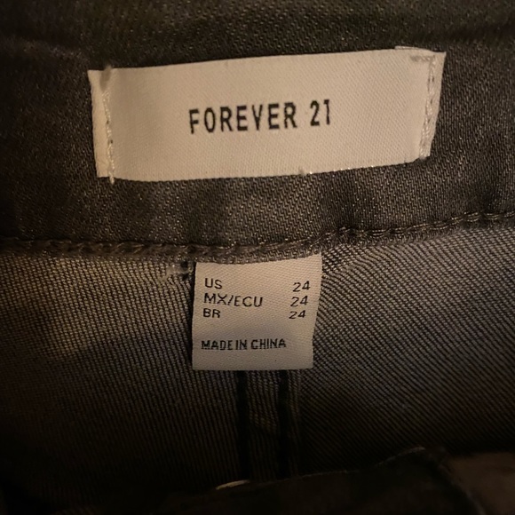 Forever 21 jeans, gray skinny fit, stretchy SIZE 24 NWTs 4 button high waist - Picture 5 of 5
